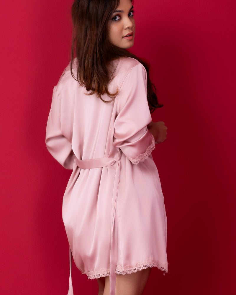 Nightgown with satin robe