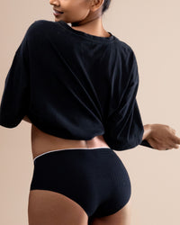 Ribbed cotton hipster