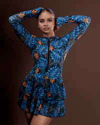 Long-sleeve swim dress