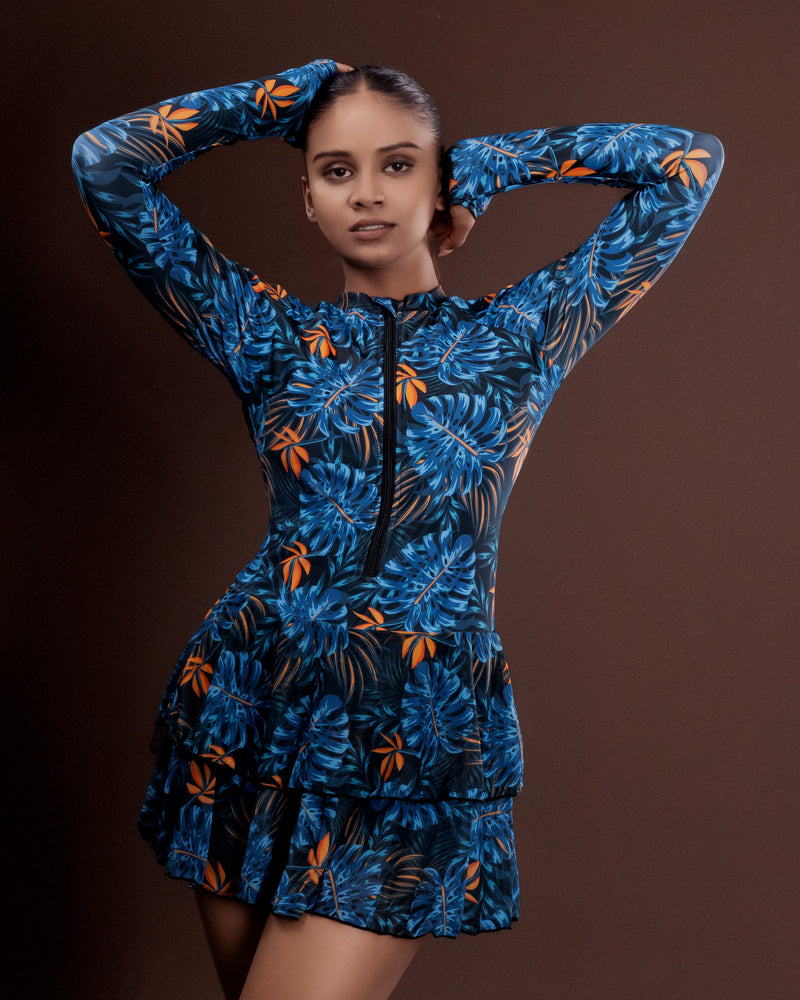 Long-sleeve swim dress
