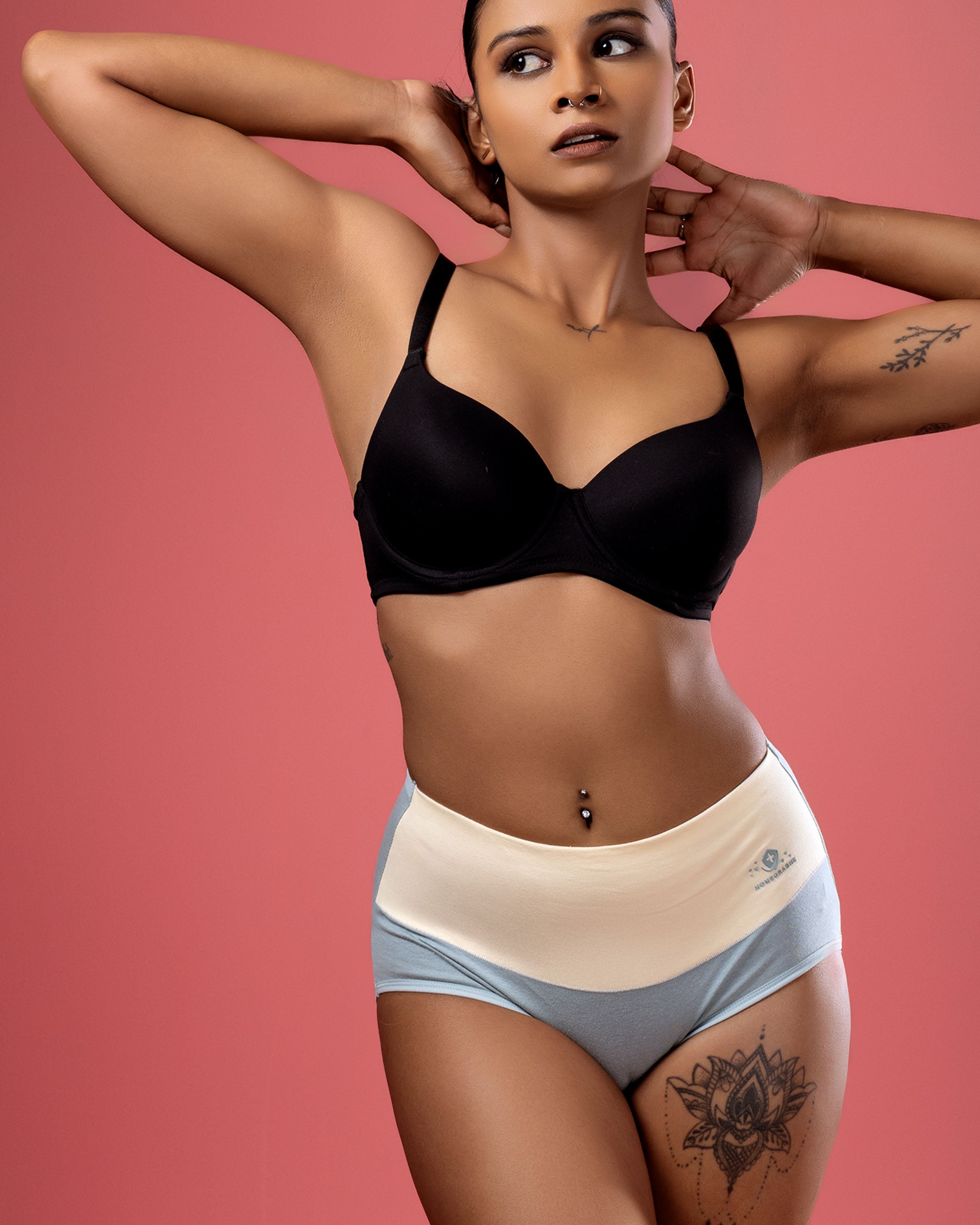 Cotton high-waisted brief