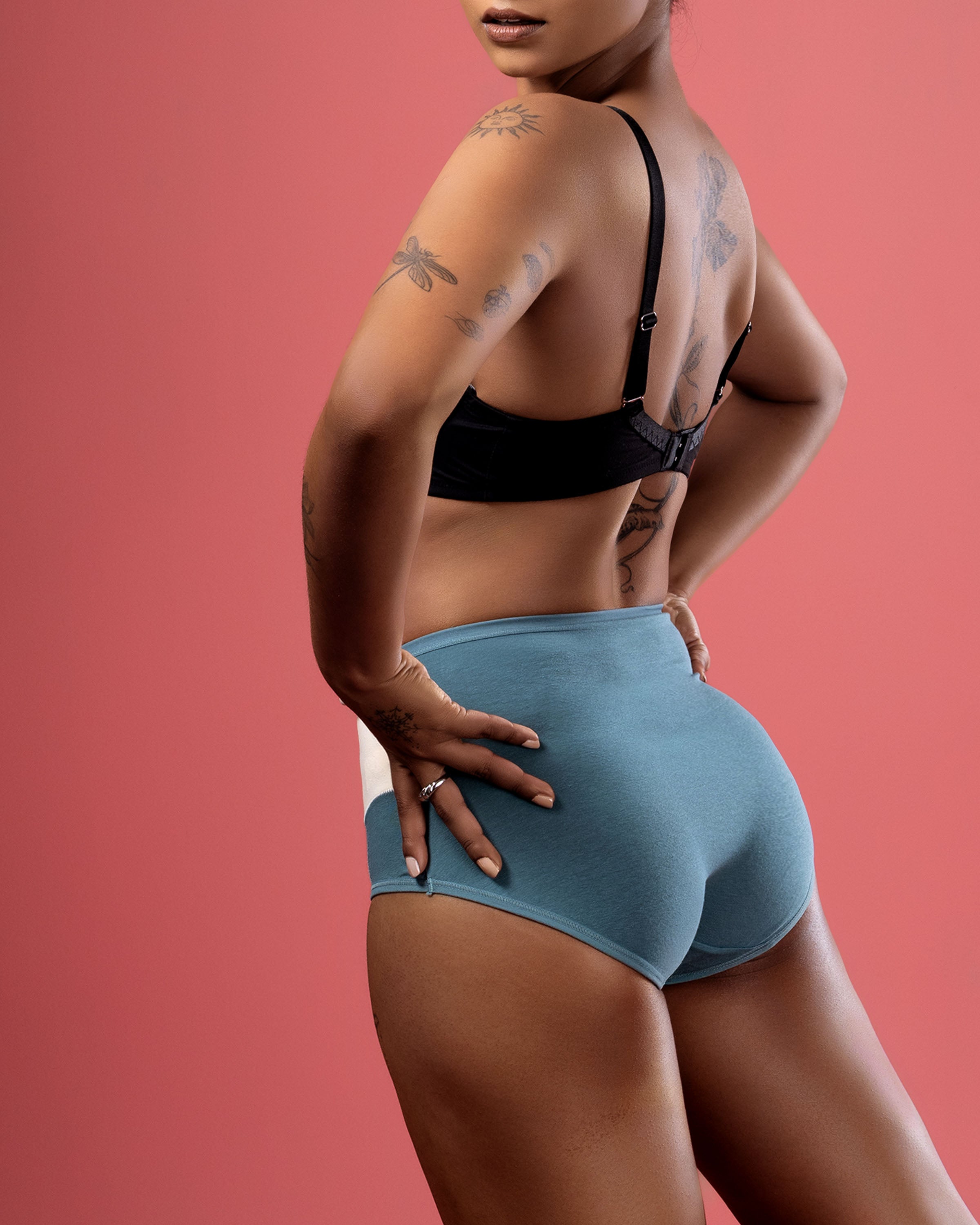 Cotton high-waisted brief