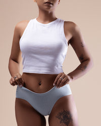 Ribbed cotton hipster