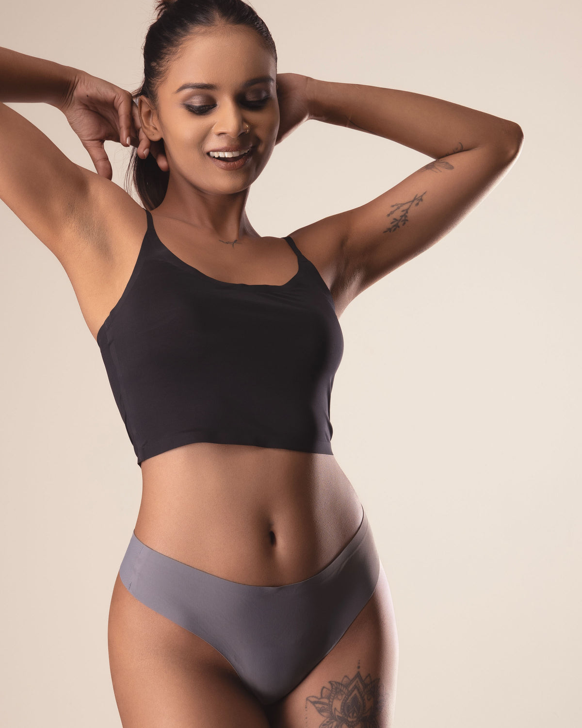 Lesser-cut microfiber thong