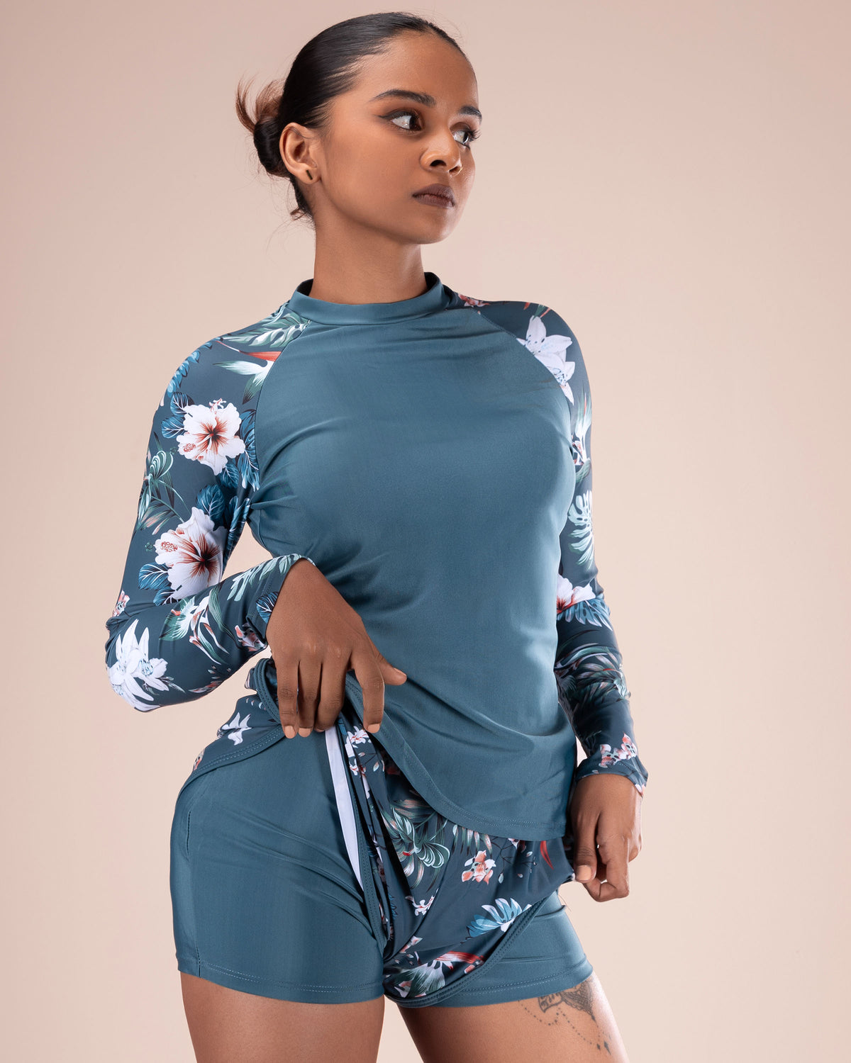 Tropical Long-Sleeve Swim Set