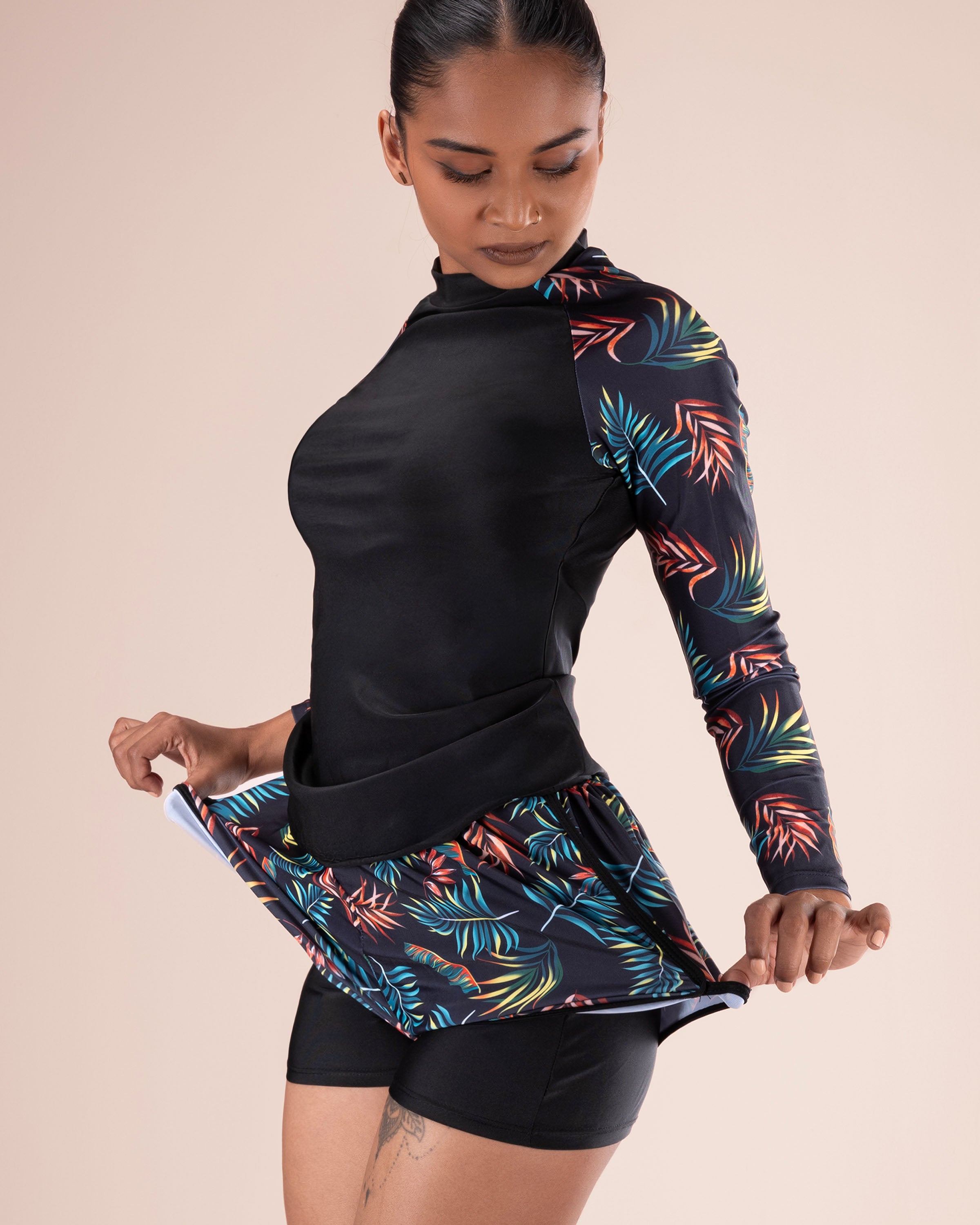 Tropical Long-Sleeve Swim Set