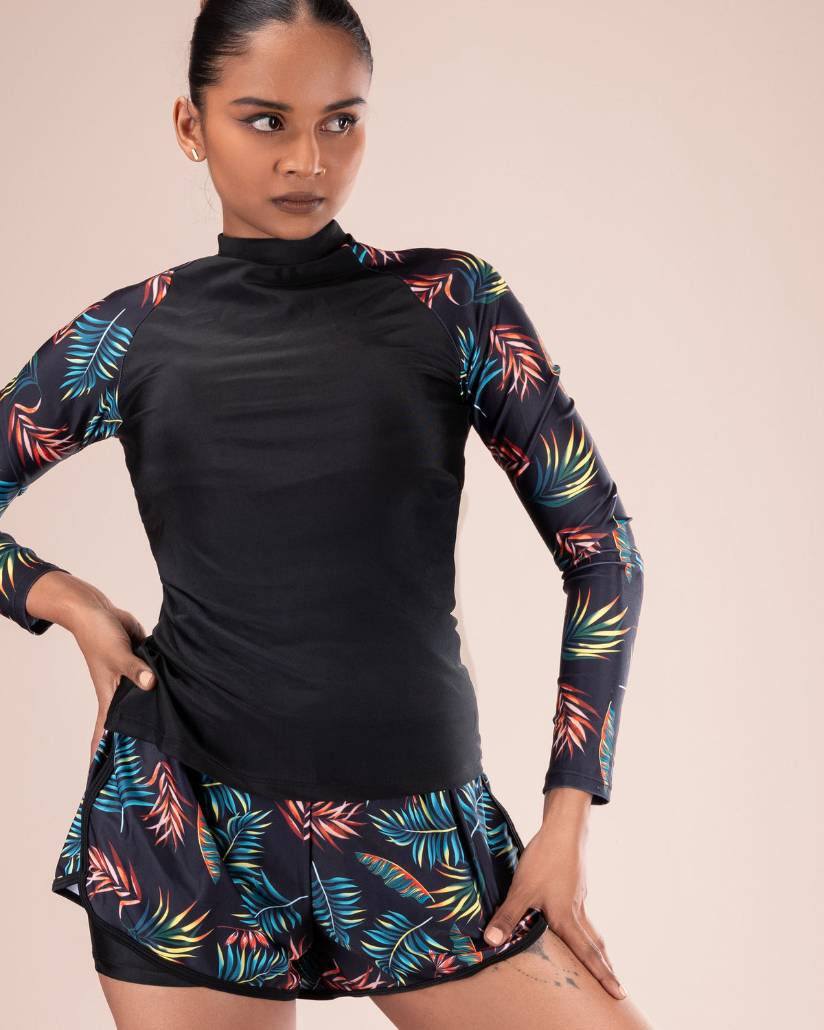 Tropical Long-Sleeve Swim Set