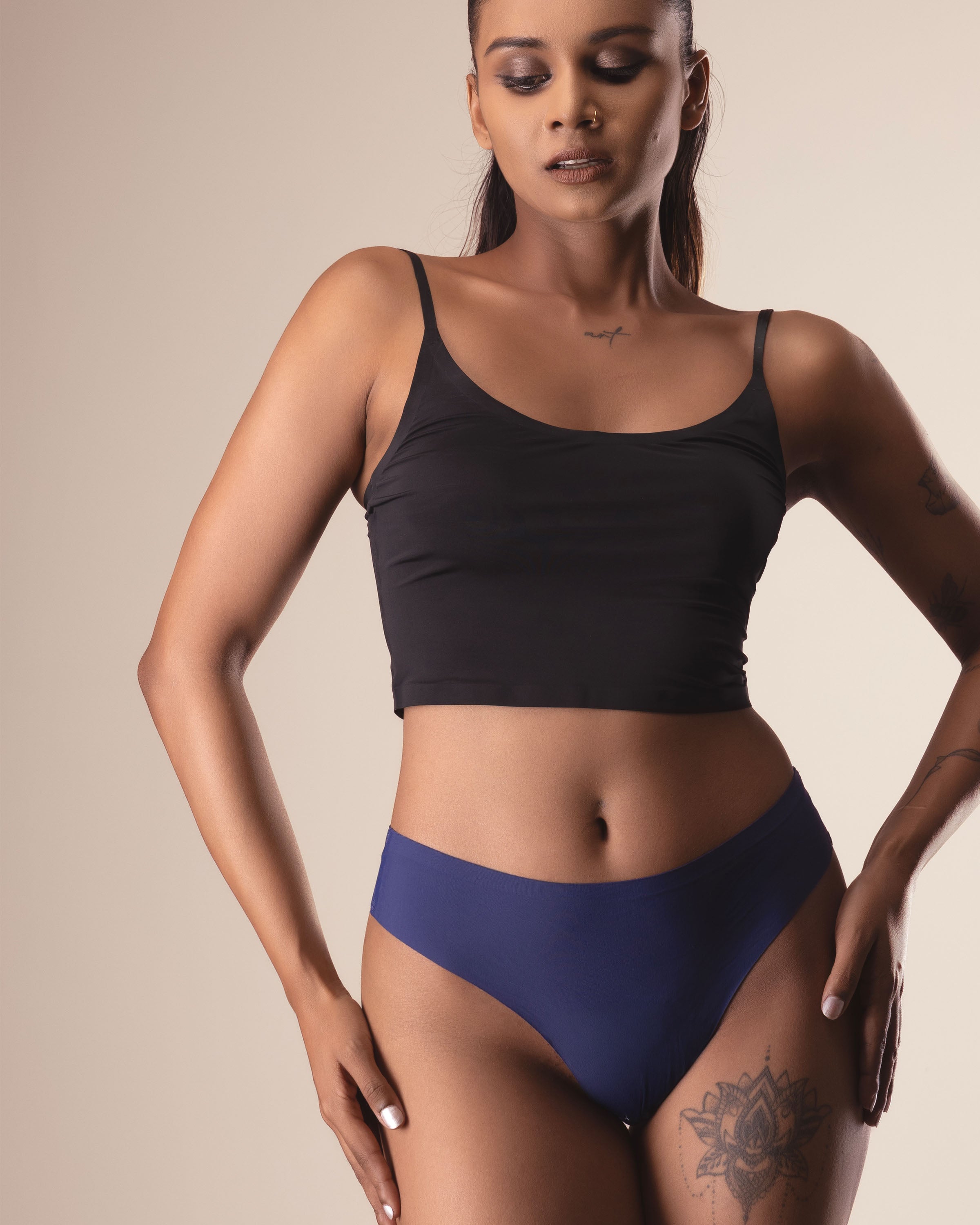 Lesser-cut microfiber thong