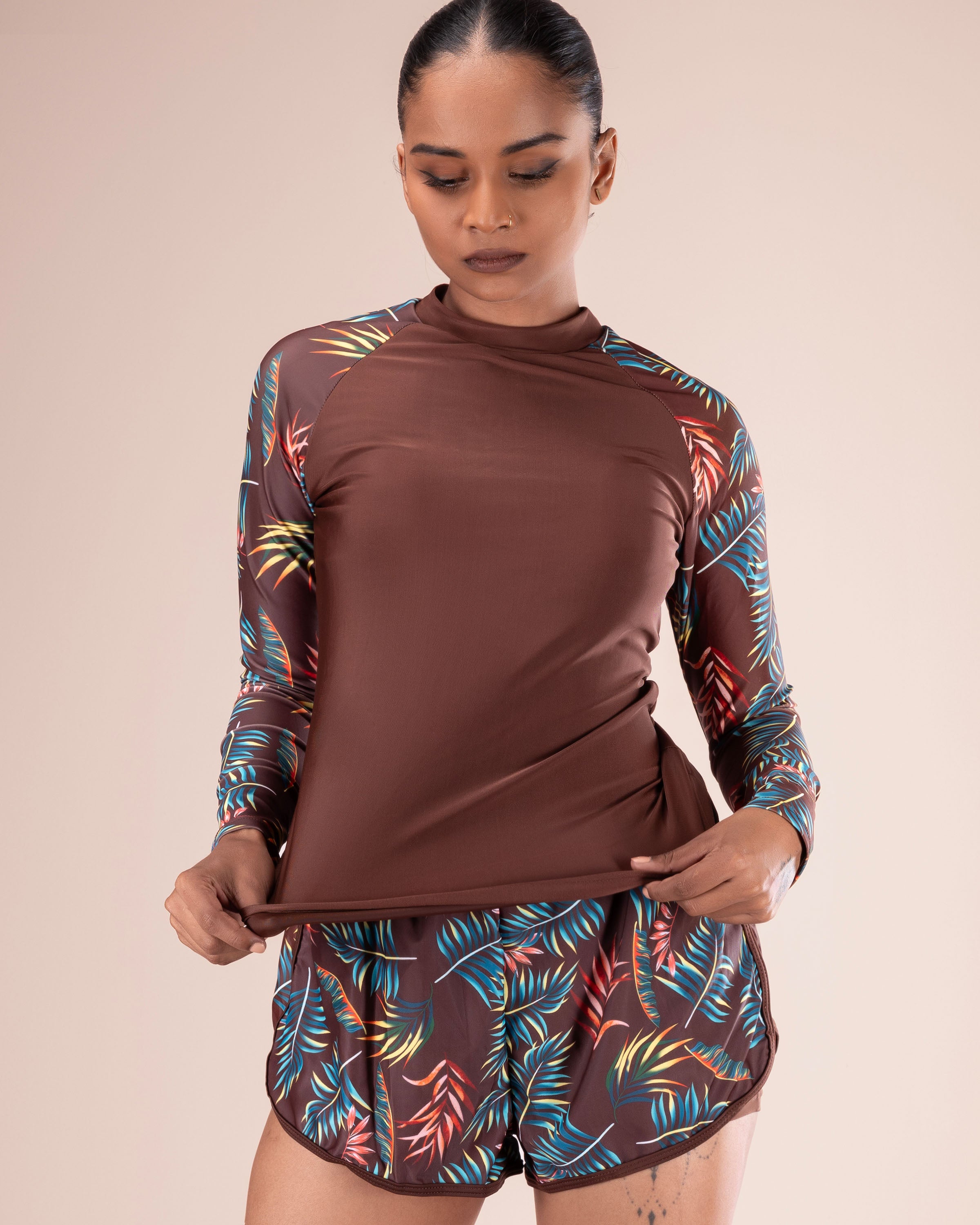 Tropical Long-Sleeve Swim Set