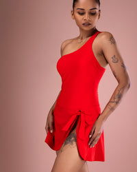 One-Shoulder Swim Dress