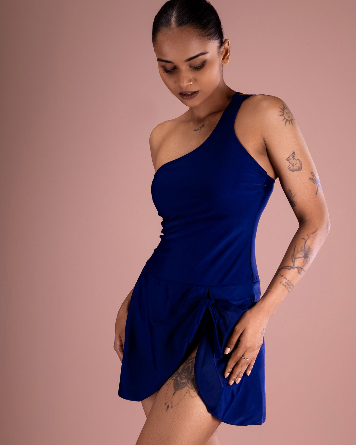 One-Shoulder Swim Dress