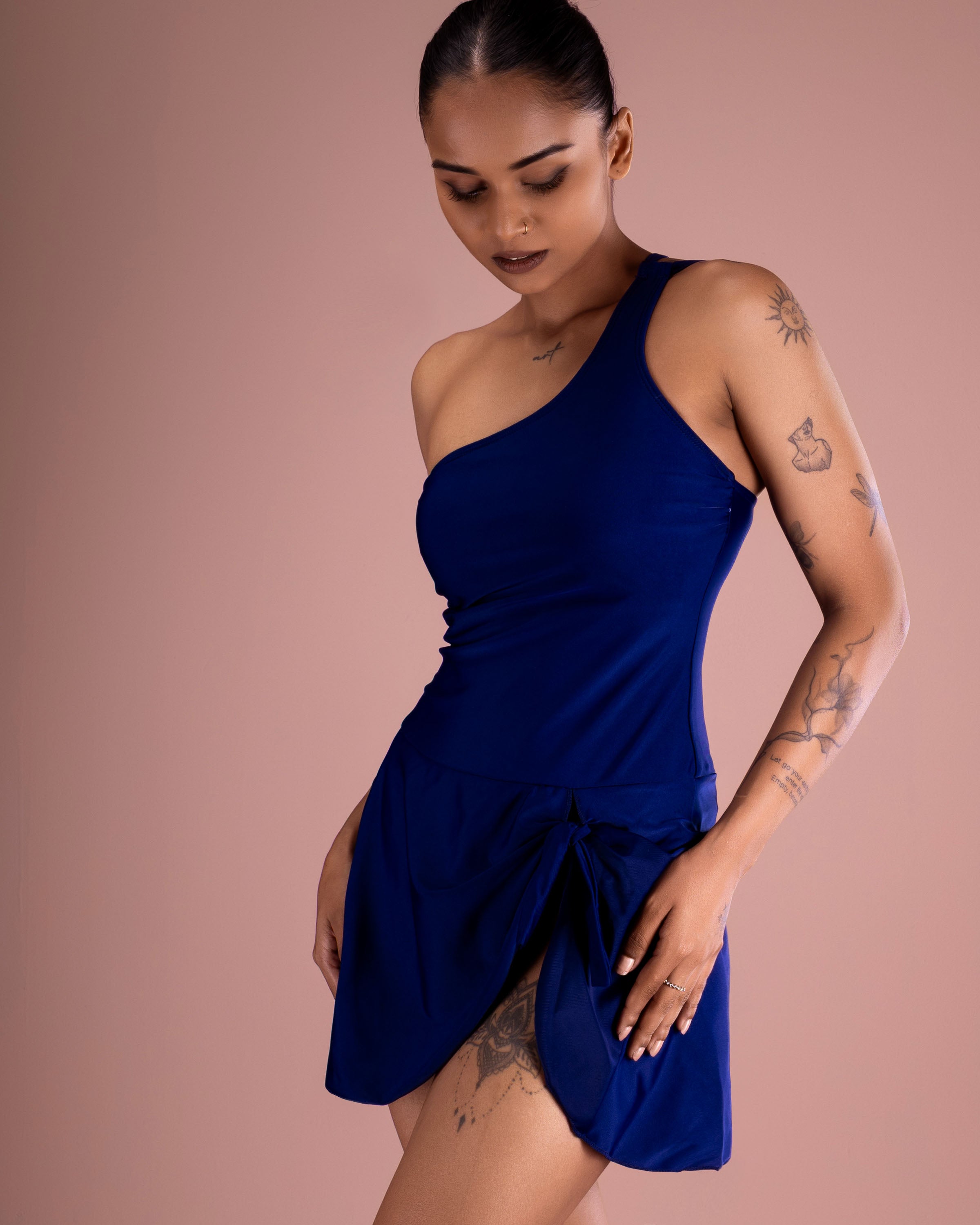 One-Shoulder Swim Dress