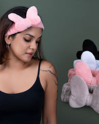 Plush Bow Facial Band