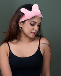 Plush Bow Facial Band