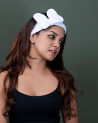 Plush Bow Facial Band