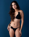 Floral Accent Crinkle Bikini Set