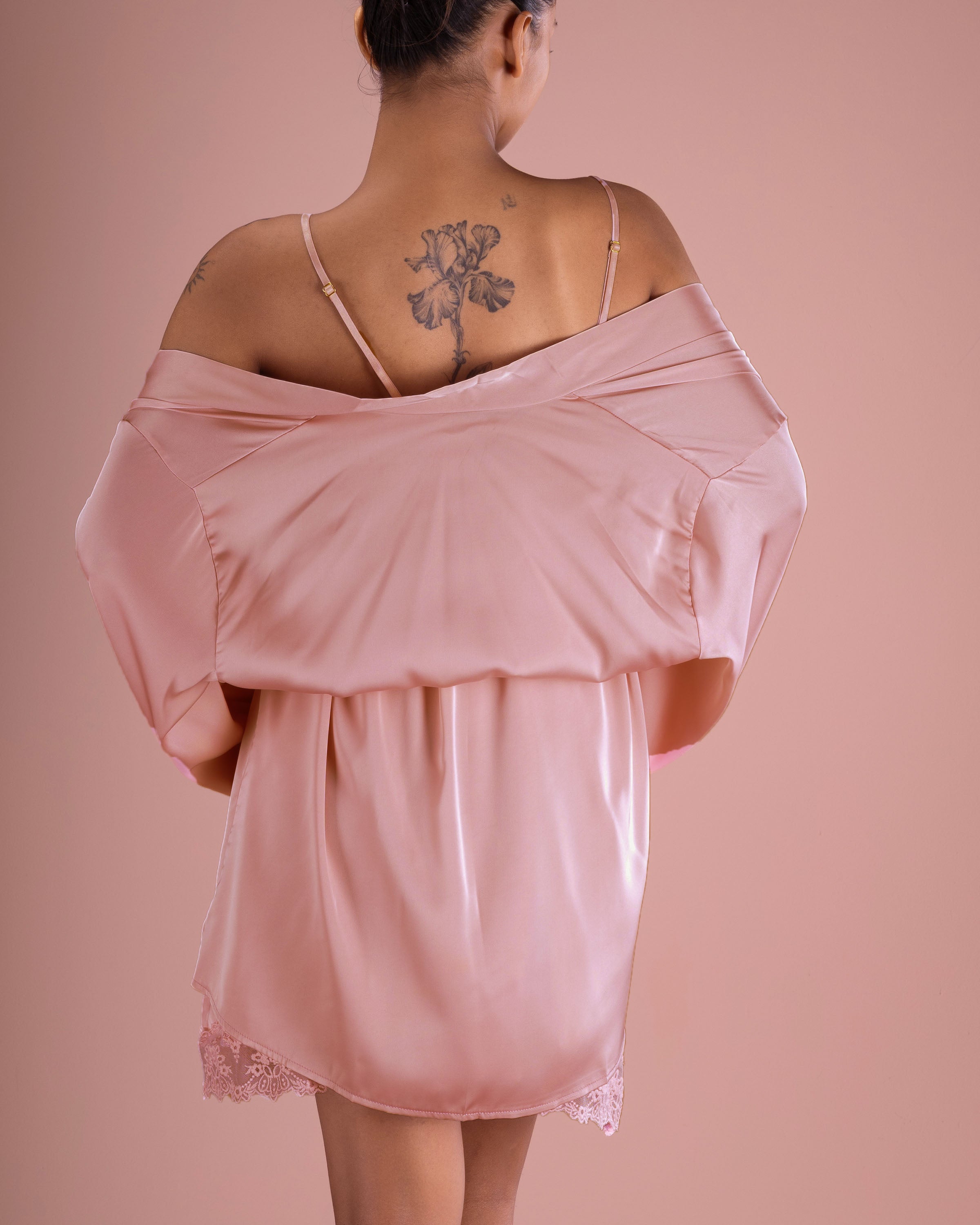 Satin Lace Nightdress & Robe Set