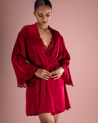 Satin Lace Nightdress & Robe Set