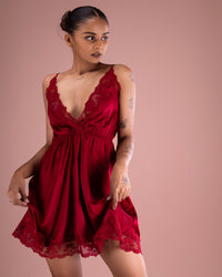 Satin Lace Nightdress & Robe Set