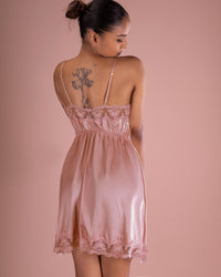 Satin Lace Nightdress & Robe Set