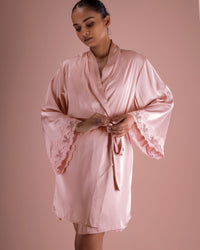 Satin Lace Nightdress & Robe Set