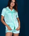 Satin Night Shirt & Shorts Set