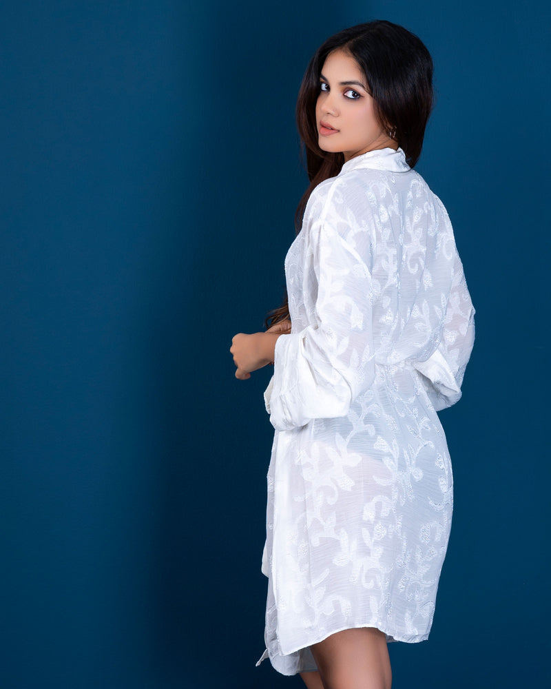 Sheer Elegance White Robe
