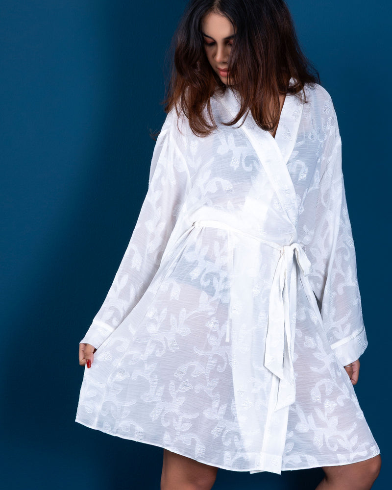 Sheer Elegance White Robe