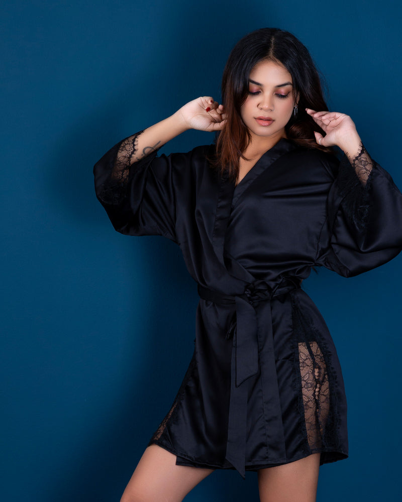 Satin Lace Robe