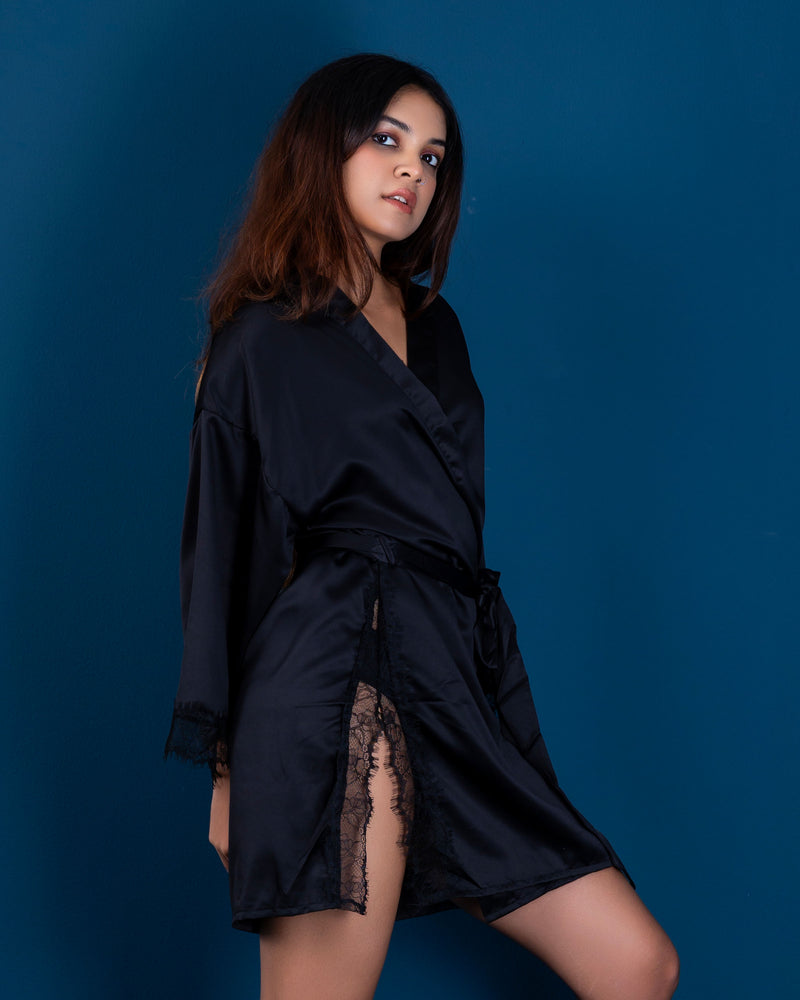 Satin Lace Robe